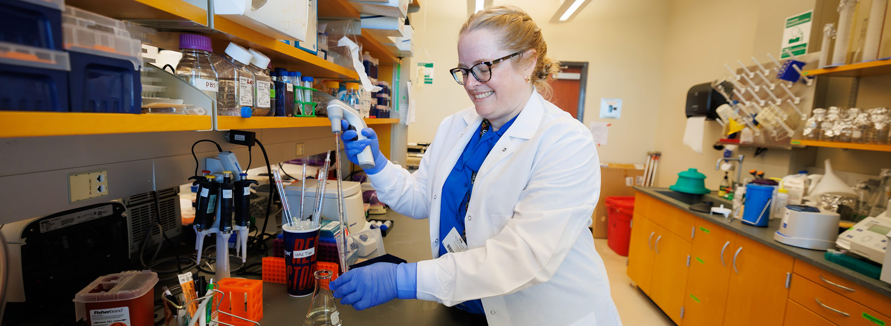 researcher working in the lab